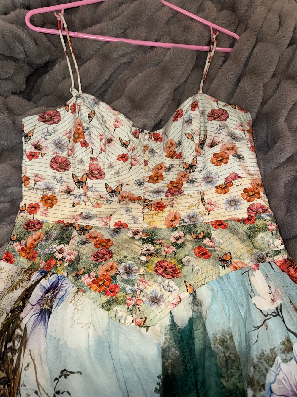 Anthropologie Floral & Butterfly Midi Dress - Multicolor - Picture 3 of 16